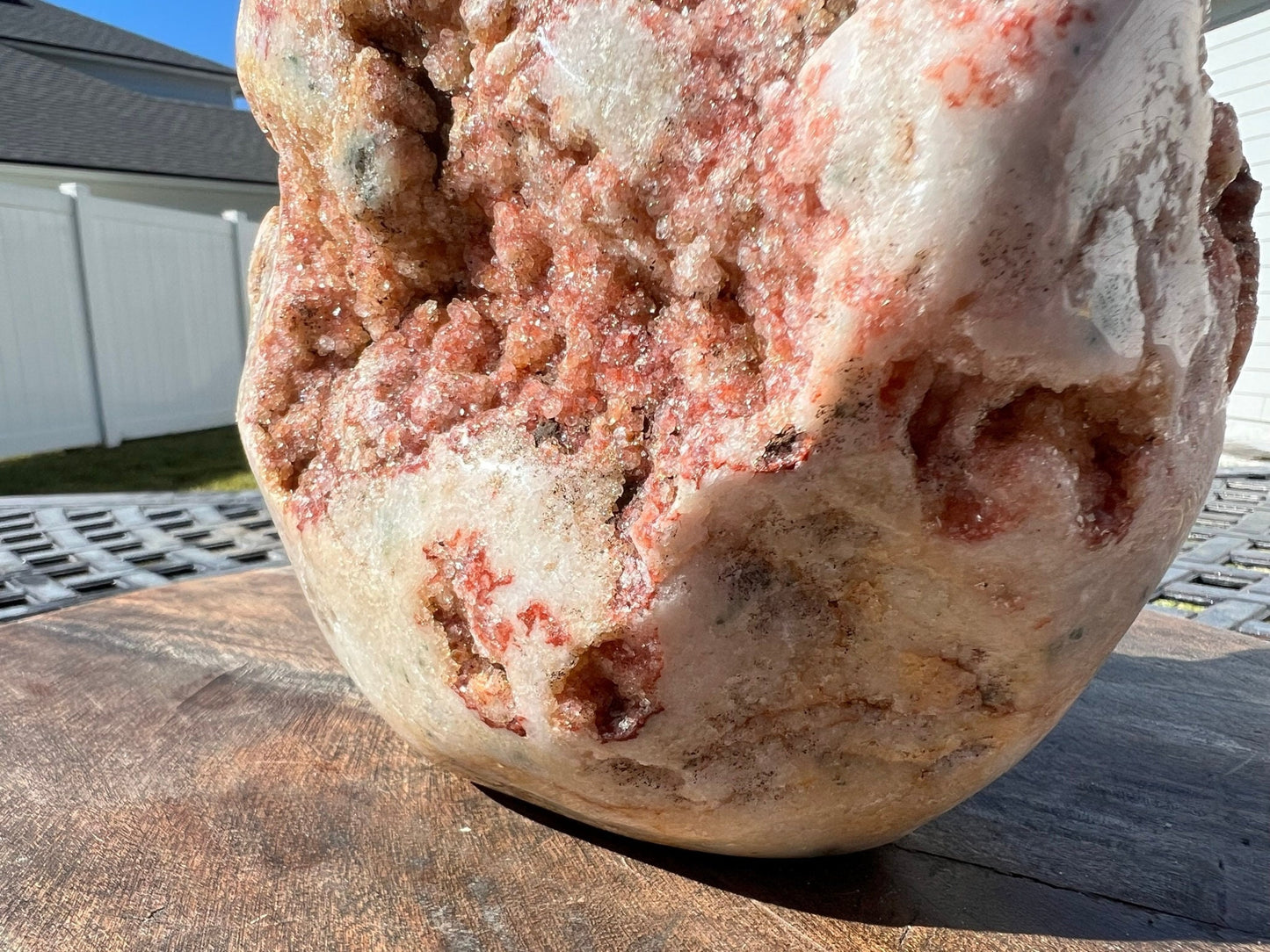XXL Brazil Druzy pink red amethyst free form polished crystal 15.94lbs