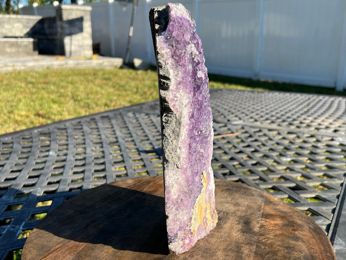 Purple Cubed Waterfall Fluorite Crystal Cluster 6lb 12oz Self Standing Amazing Quality