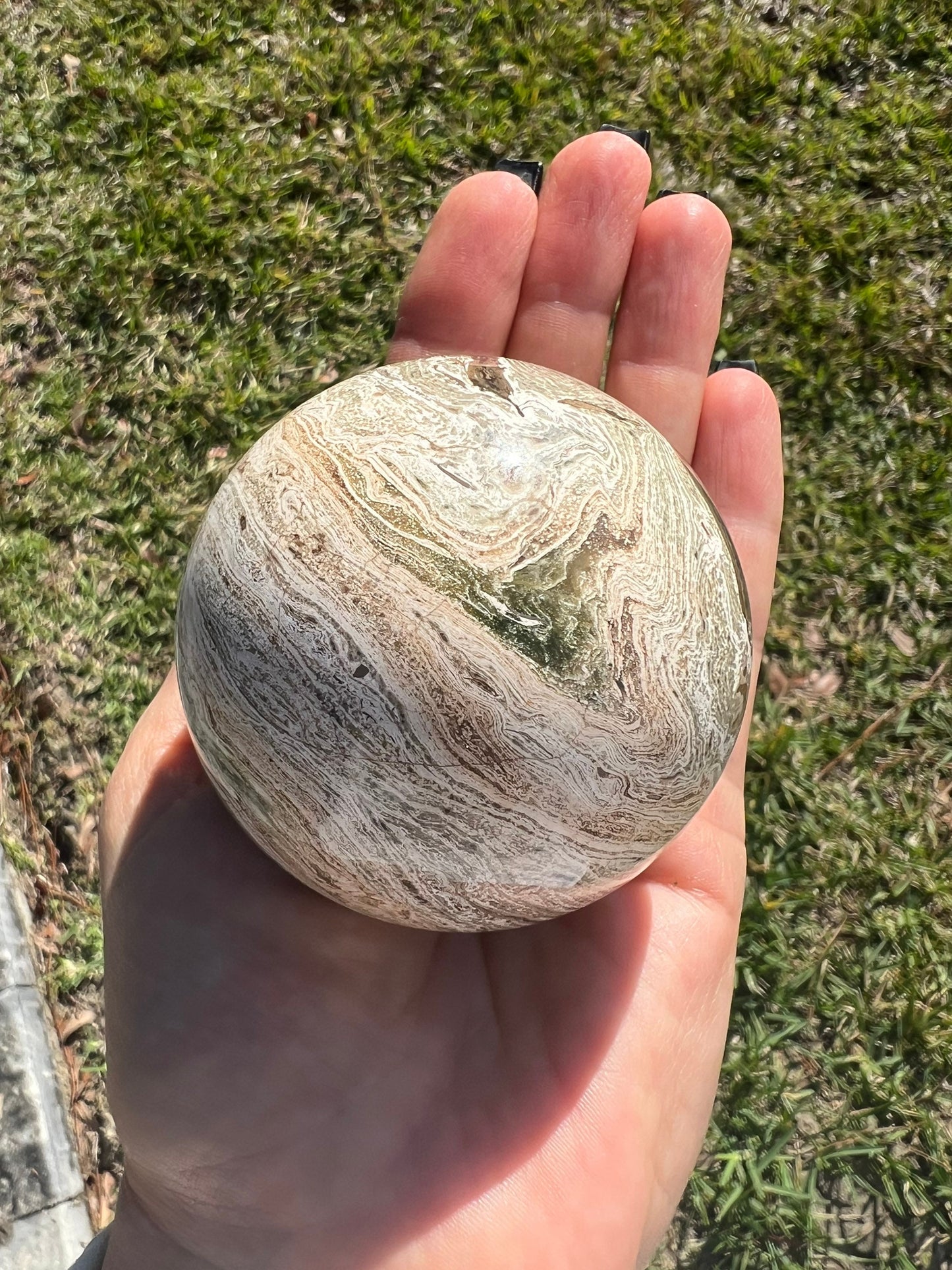 Petrified wood sphere 11oz and 64mm from Madagascar