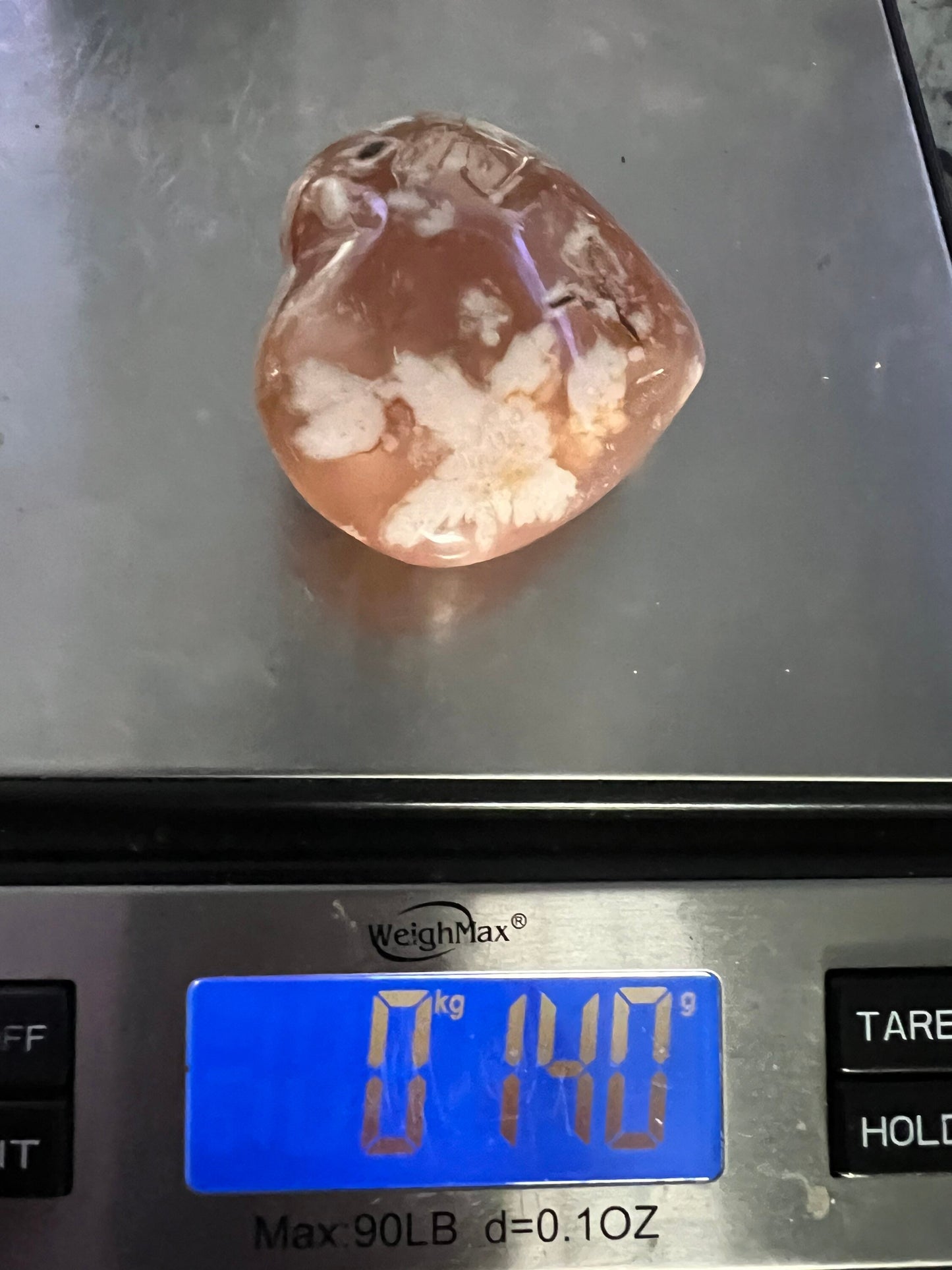 Flower agate heart 140grams