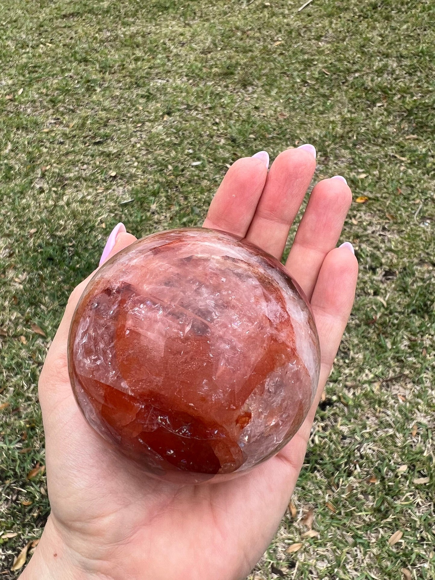 Fire Quartz sphere 74mm
