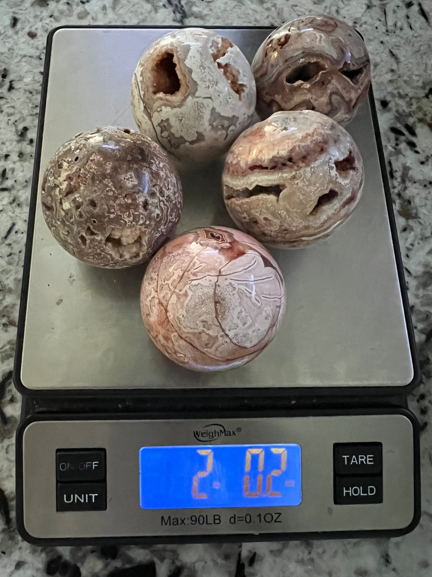 5 crazy lace spheres total weight 2pounds you get all in pictures.
