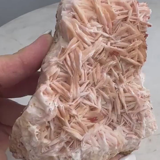 Vanadinite Crystal On Baryte 1lb 7oz from Morocco.