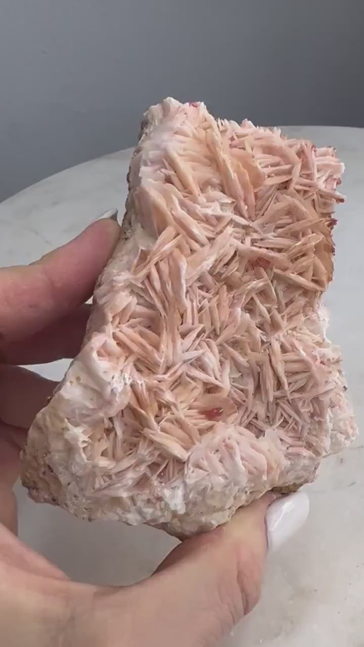 Vanadinite Crystal On Baryte 1lb 7oz from Morocco.