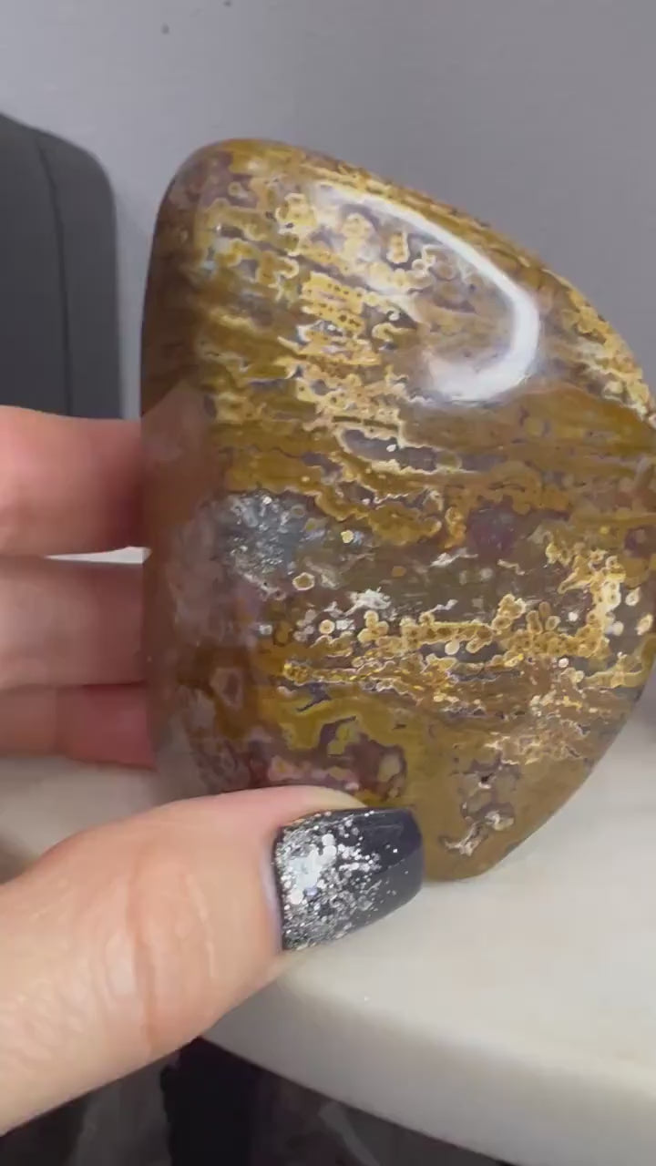 2 Piece Ocean Jasper freeform Crystals total weight is 2pounds.