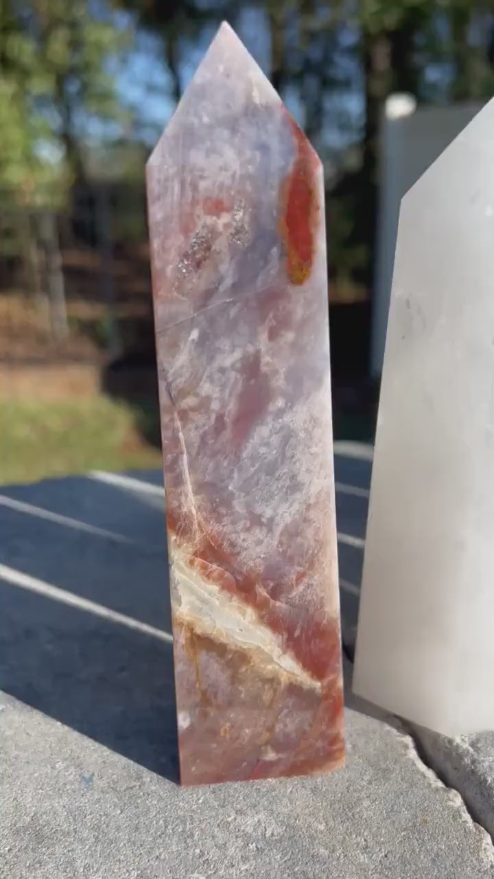Large Crystal tower set of 7 total weight 9 pounds 2oz.
