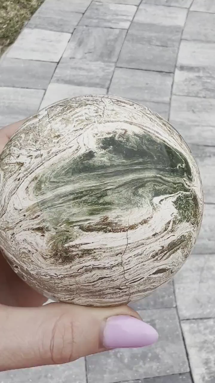 Petrified wood sphere 1lb 11oz 85mm
