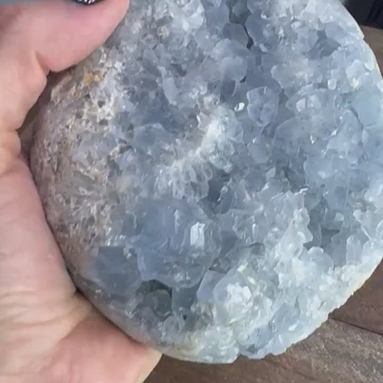 Celestite egg shape 3 pounds 6oz from Madagascar