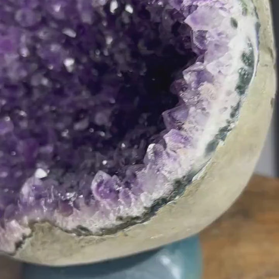 Amethysts total weight with stand 13 pounds 2oz .