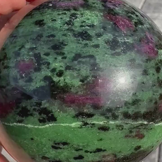 Ruby zoisite sphere 1lb 7oz 76mm