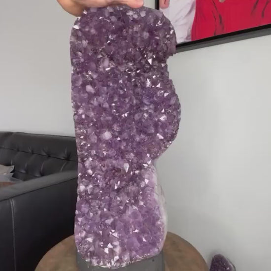 52lb Amazing Amethyst Freestanding Crystal Display 21 inches tall