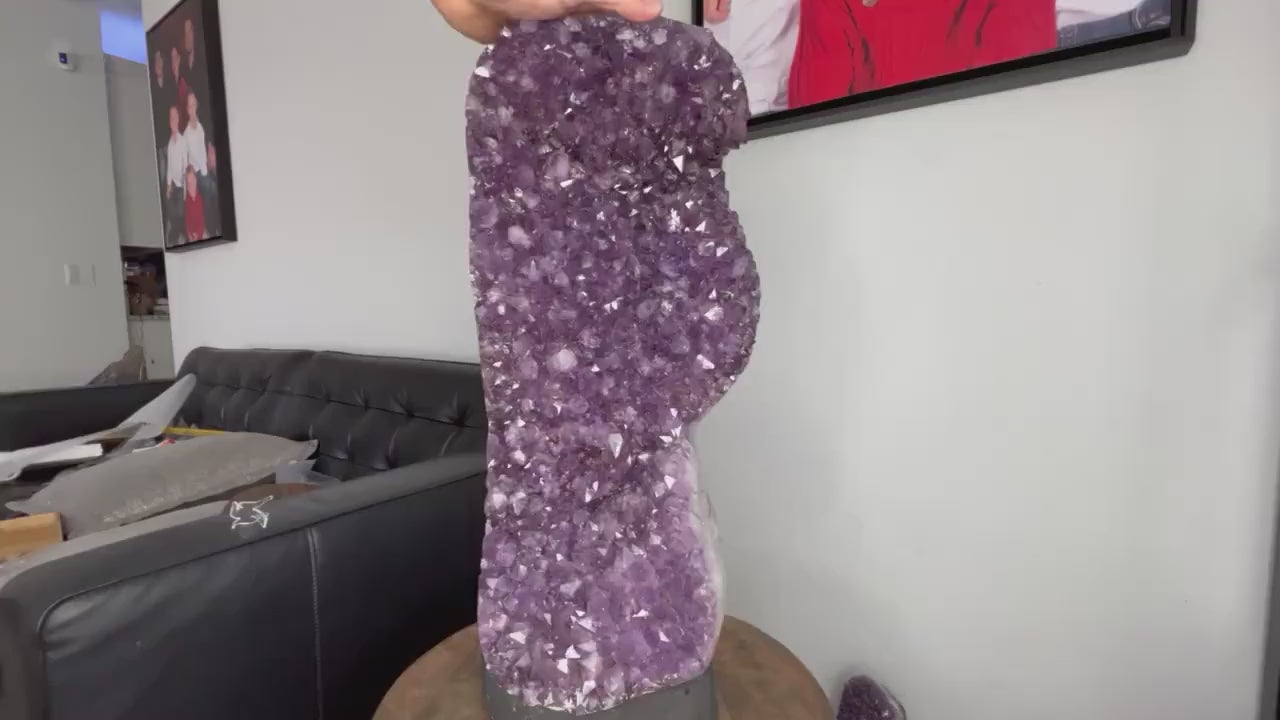 52lb Amazing Amethyst Freestanding Crystal Display 21 inches tall