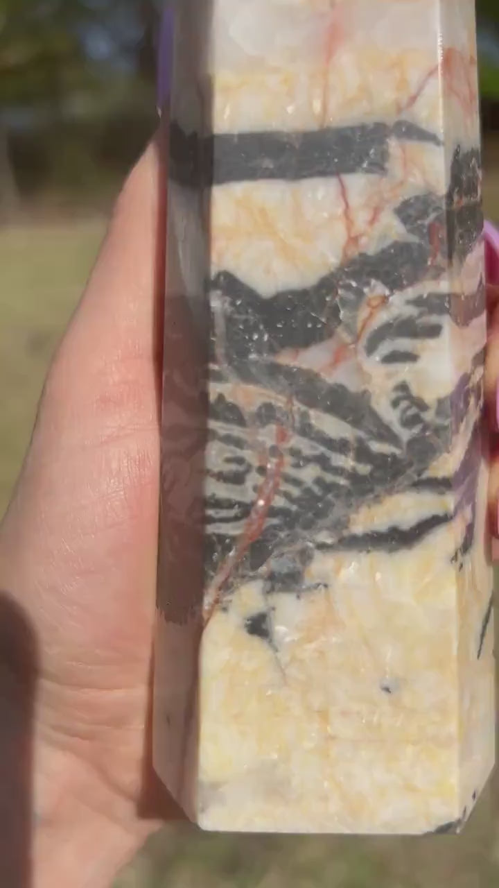 Zebra jasper crystal tower 1 pound 5oz