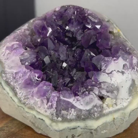3lb Cut base Amethyst Crystal Freestanding from Brazil Dark Rich Purple Color