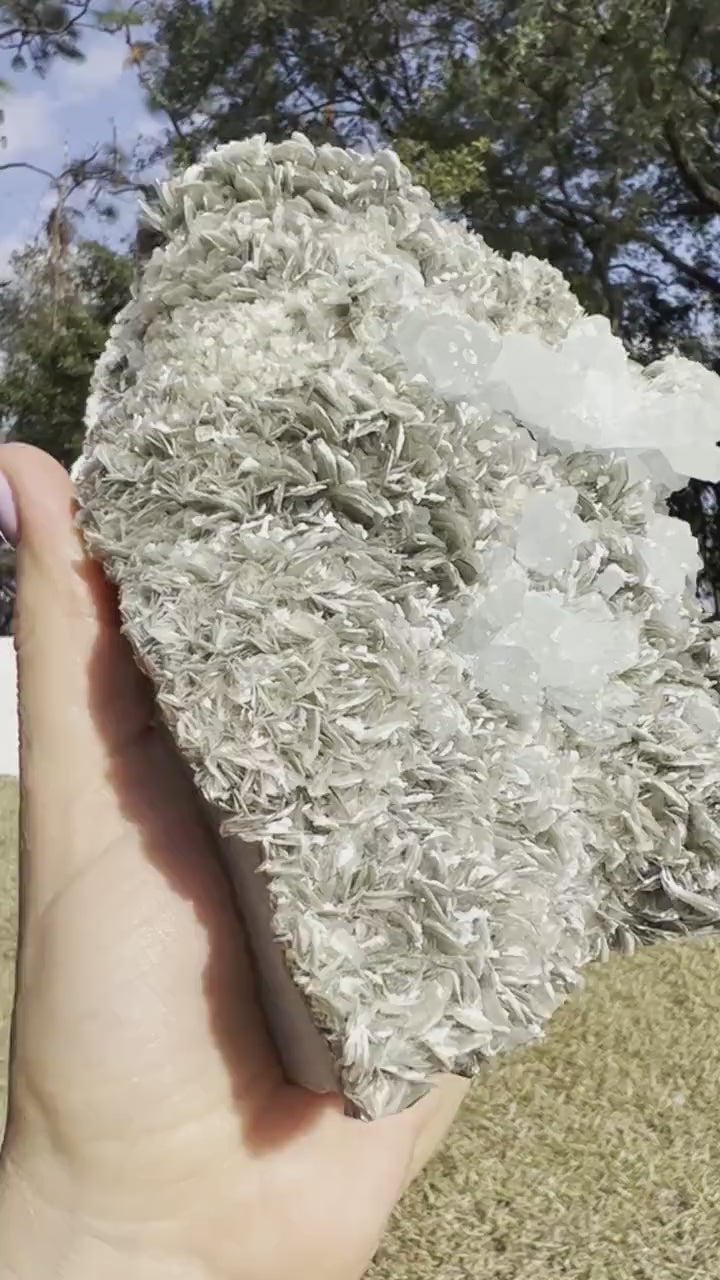 Aquamarine on muscovite matrix cluster2 pounds 13oz
