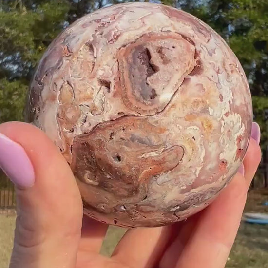 Crazy lace agate sphere 71 mm 1lb