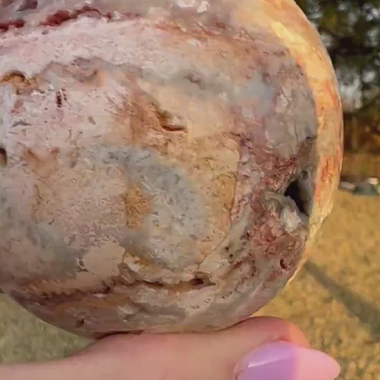 Crazy lace agate 69mm sphere 15oz