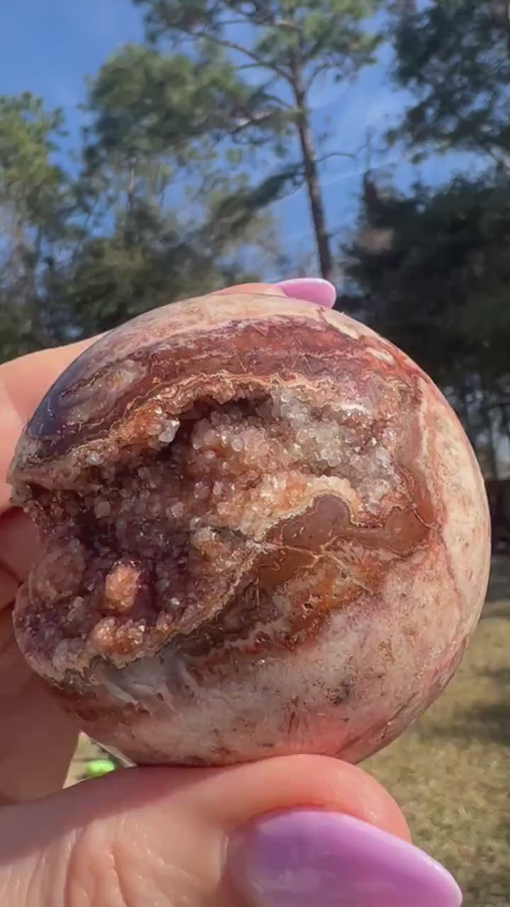 Crazy lace agate sphere 60mm 282g