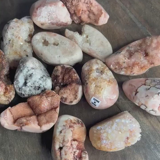 Pink amethyst 14 pieces from Brazil 3pounds 5oz total weight