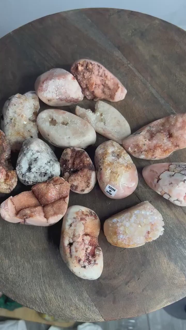 Pink amethyst 14 pieces from Brazil 3pounds 5oz total weight