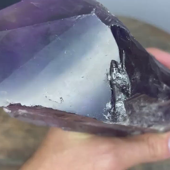 AA Quality, Dragon's Tooth Amethyst, Brazilian Amethyst Wand 3lb 3oz over 9inches long