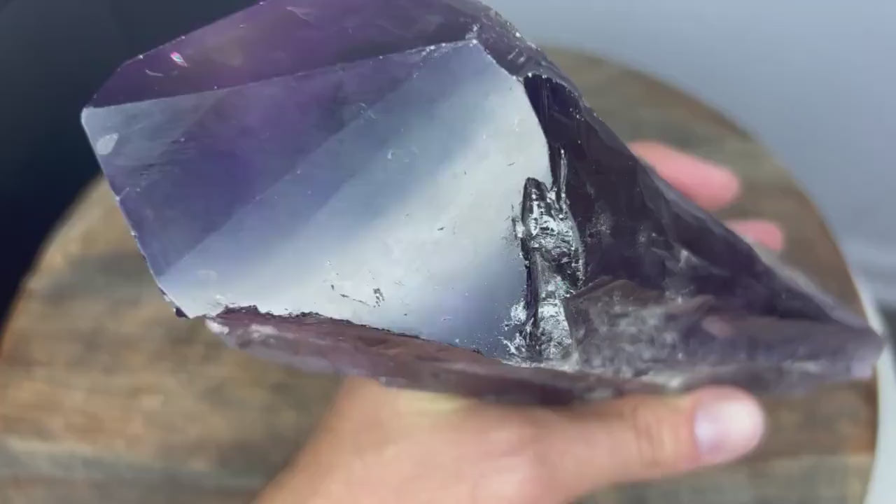 AA Quality, Dragon's Tooth Amethyst, Brazilian Amethyst Wand 3lb 3oz over 9inches long