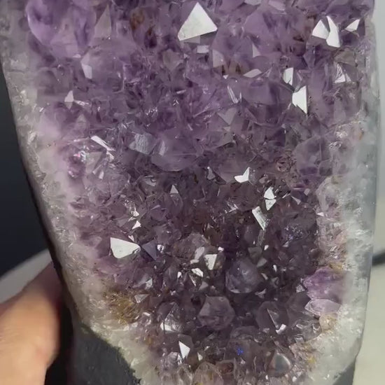 Amethyst 5.5pounds with Polished Sides from Brazil Extra A+ Dark Color, Open faced.