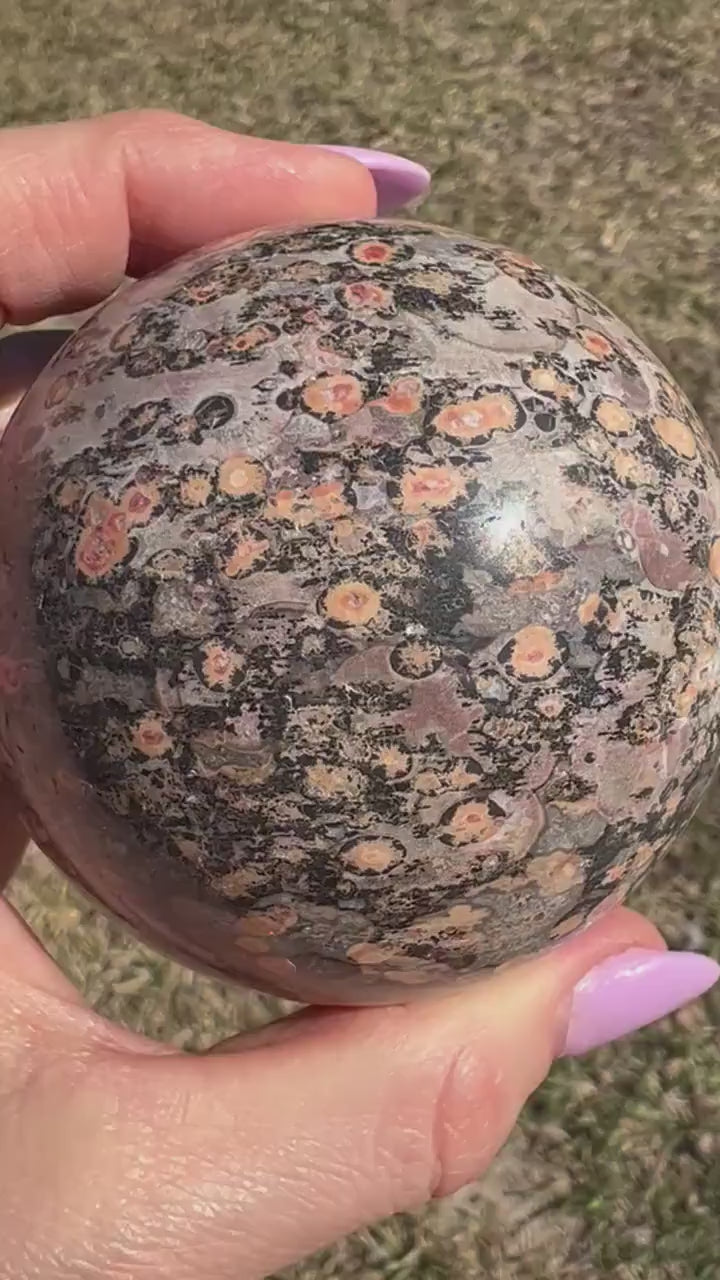 Leopard skin jasper 71mm sphere 434g