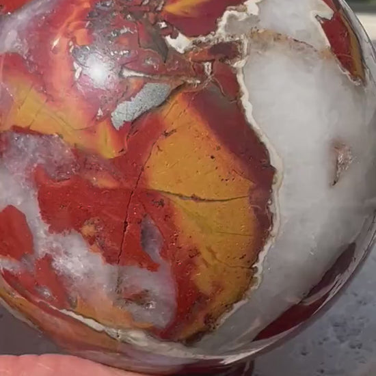 Red warring state agate 68mm sphere 1 pound