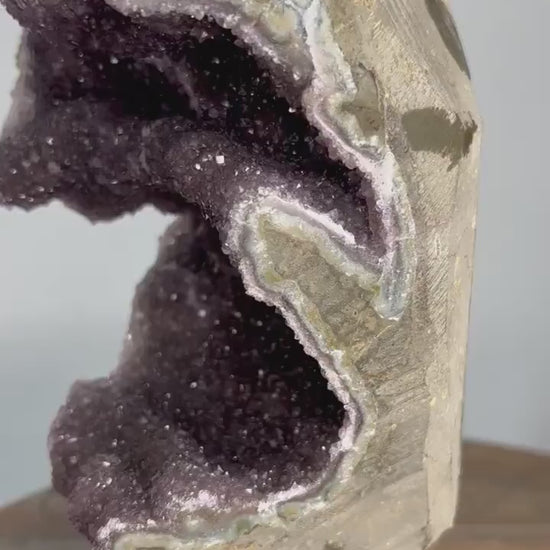 Amethyst from Brazil 5lbs 13oz with stand and lots of shine.