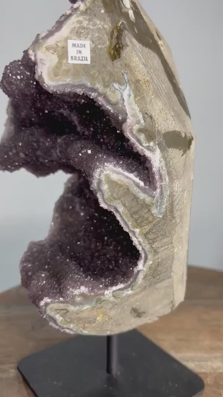 Amethyst from Brazil 5lbs 13oz with stand and lots of shine.