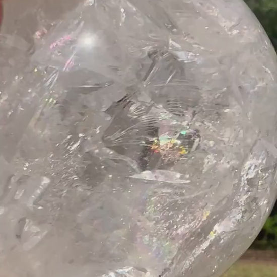 Crystal Quartz 70mm sphere from Brazil.