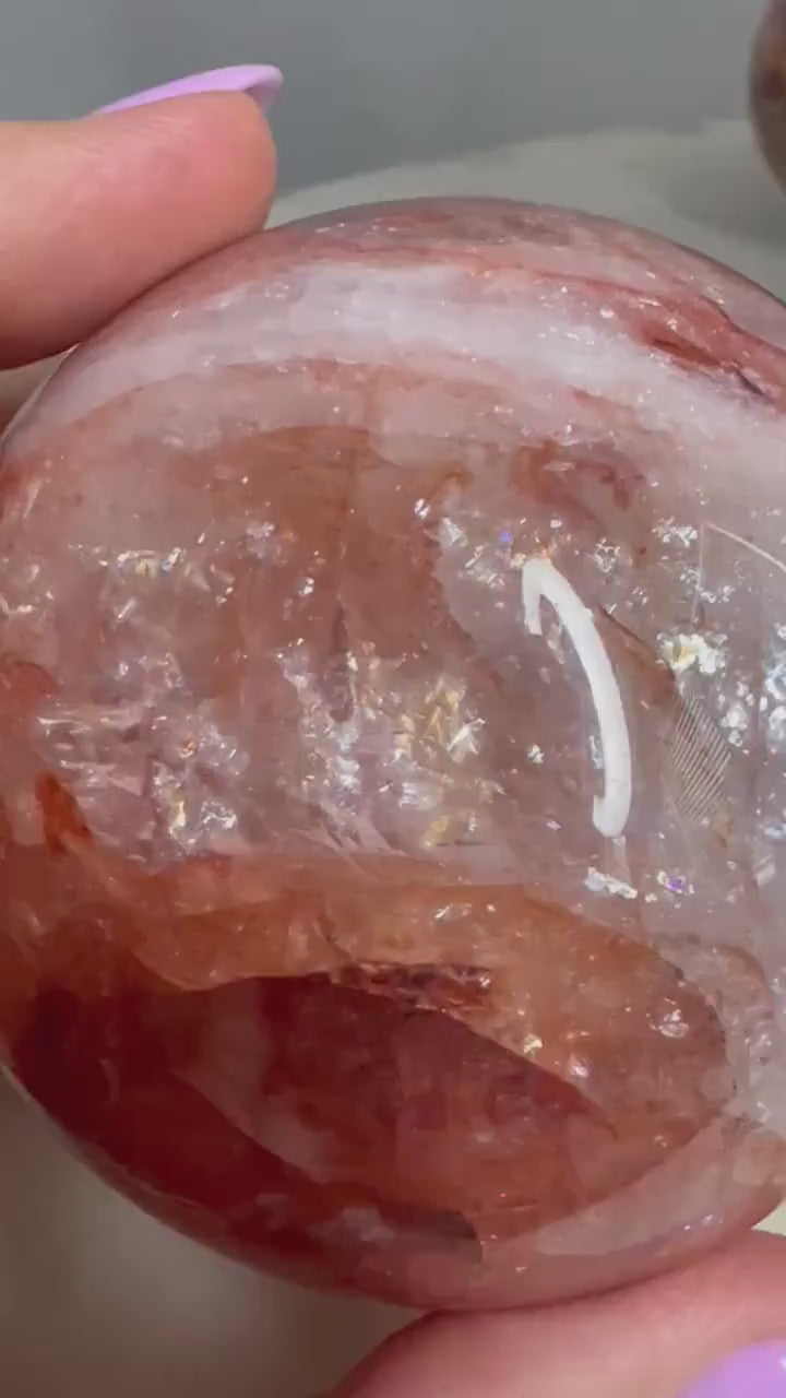 Fire Quartz sphere 74mm