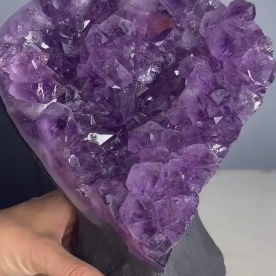 Amethyst 10pounds 11oz with Polished Sides from Brazil Extra A+ Dark Color, Open faced.