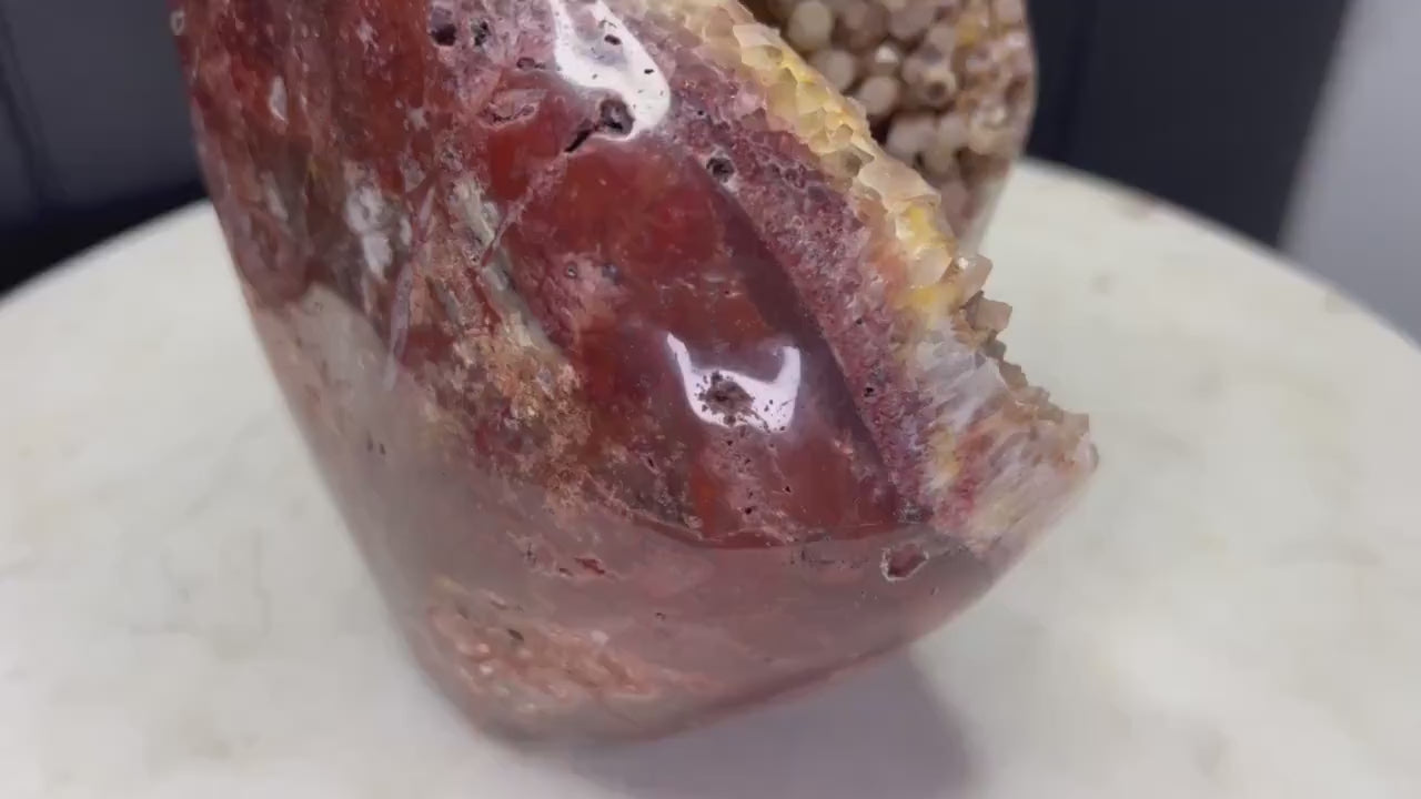 Red Polished Amethyst Free Standing Egg Cave 12.9lbs