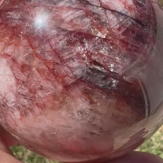Fire Quartz sphere 1 pound 6oz and 76mm