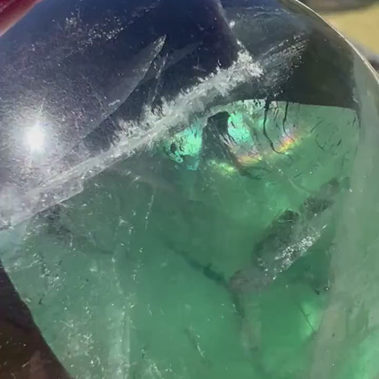 Dark purple and green fluorite set total weight 15oz