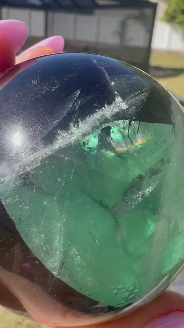 Dark purple and green fluorite set total weight 15oz
