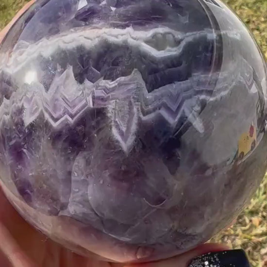 2lb 2oz Chevron amethyst a sphere 90mm