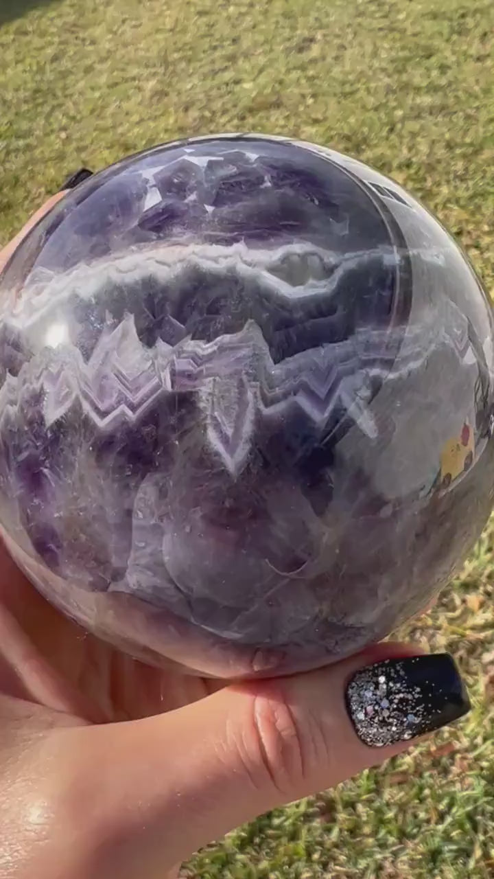 2lb 2oz Chevron amethyst a sphere 90mm