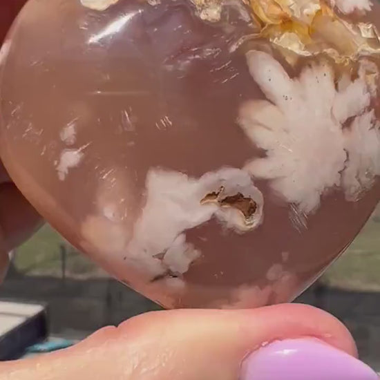 Flower agate heart 140grams