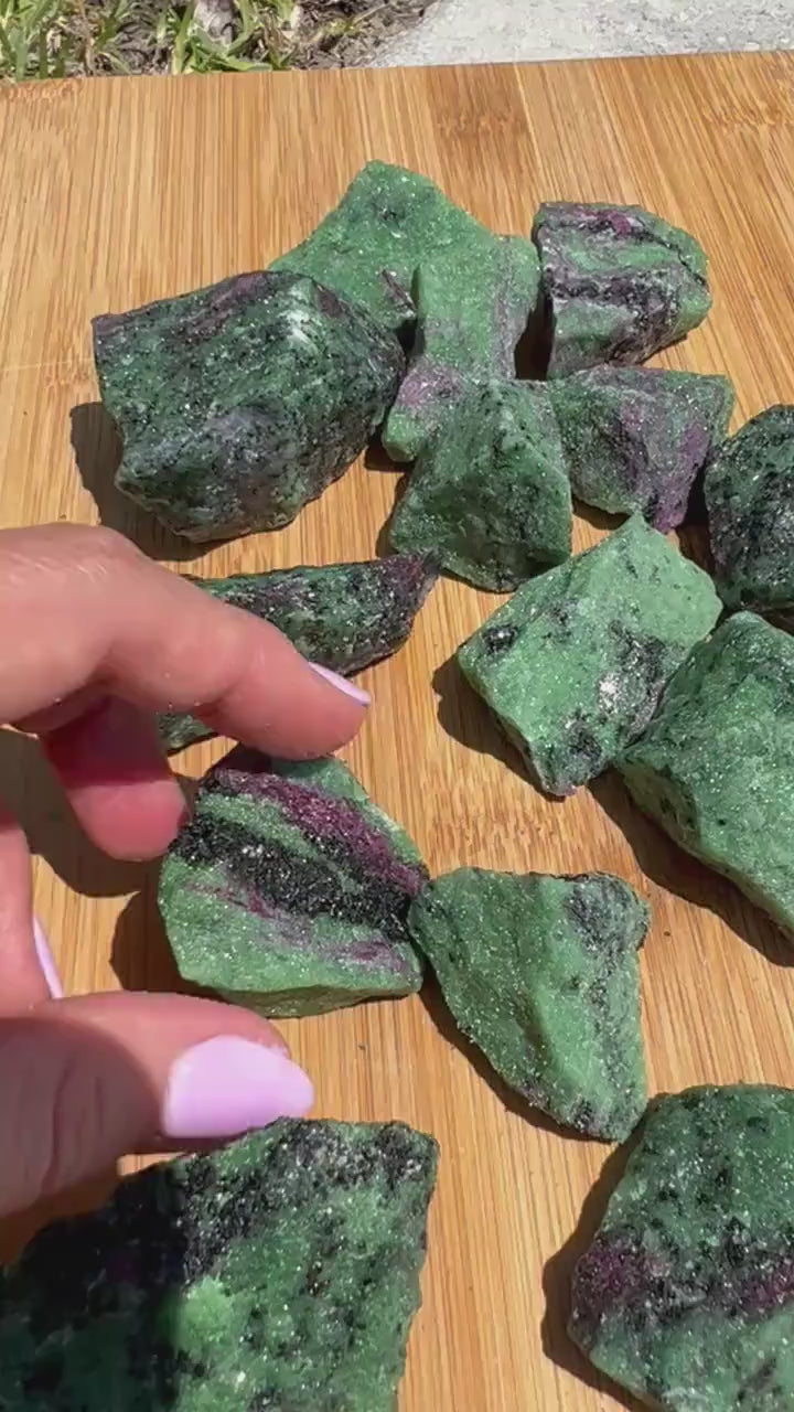 Ruby zoisite 2 pound clusters.