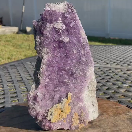 Purple Cubed Waterfall Fluorite Crystal Cluster 6lb 12oz Self Standing Amazing Quality