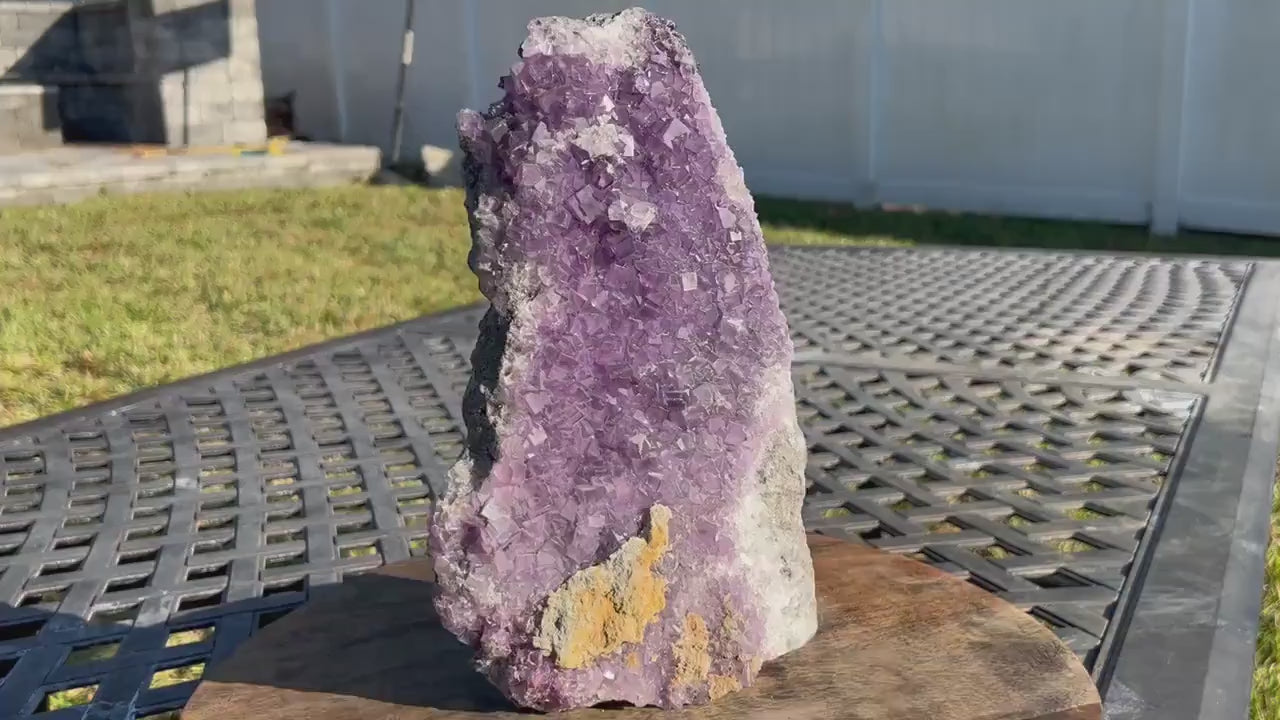 Purple Cubed Waterfall Fluorite Crystal Cluster 6lb 12oz Self Standing Amazing Quality