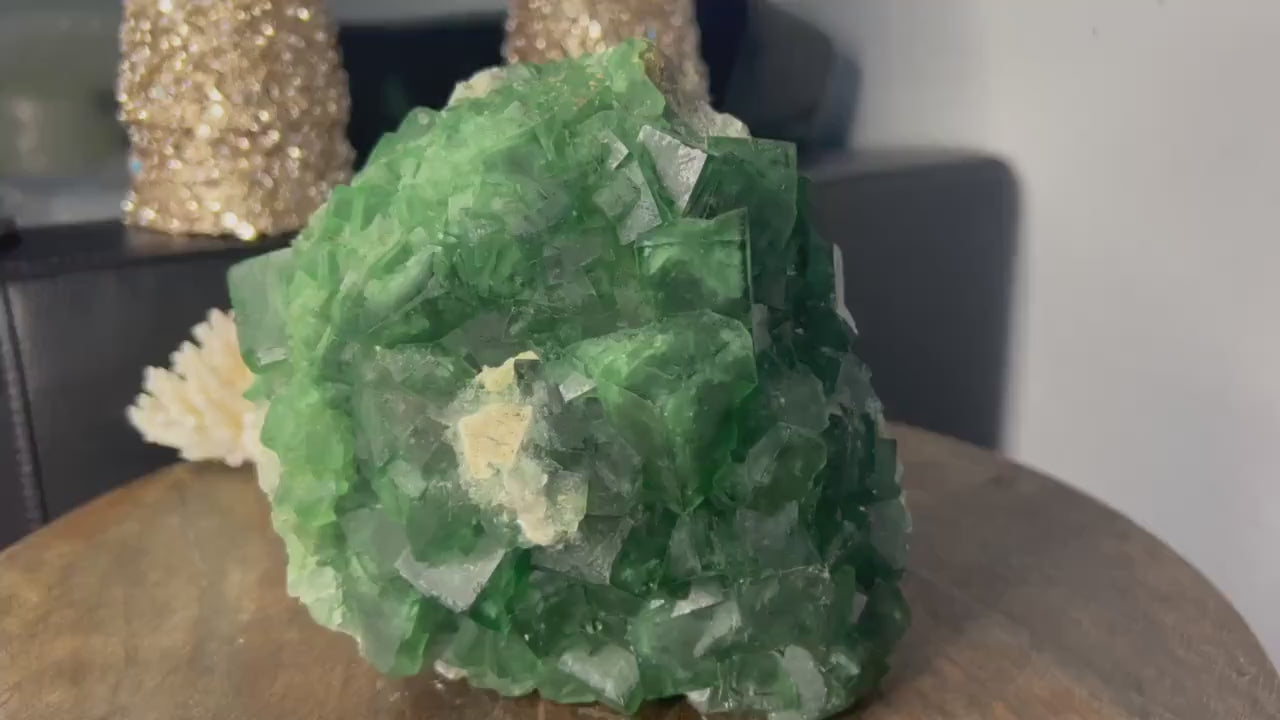 UV Reactive Green Fluorite Cubes-Madagascar - Natural 6.68lbs
