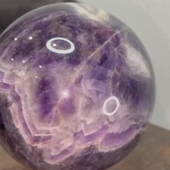 11lb 10oz Chevron Dream Amethyst Crystal Ball Sphere Amazing Quality 150mm (5.9in)