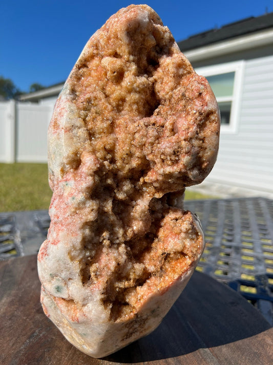 XXL Brazil Druzy pink red amethyst free form polished crystal 15.94lbs