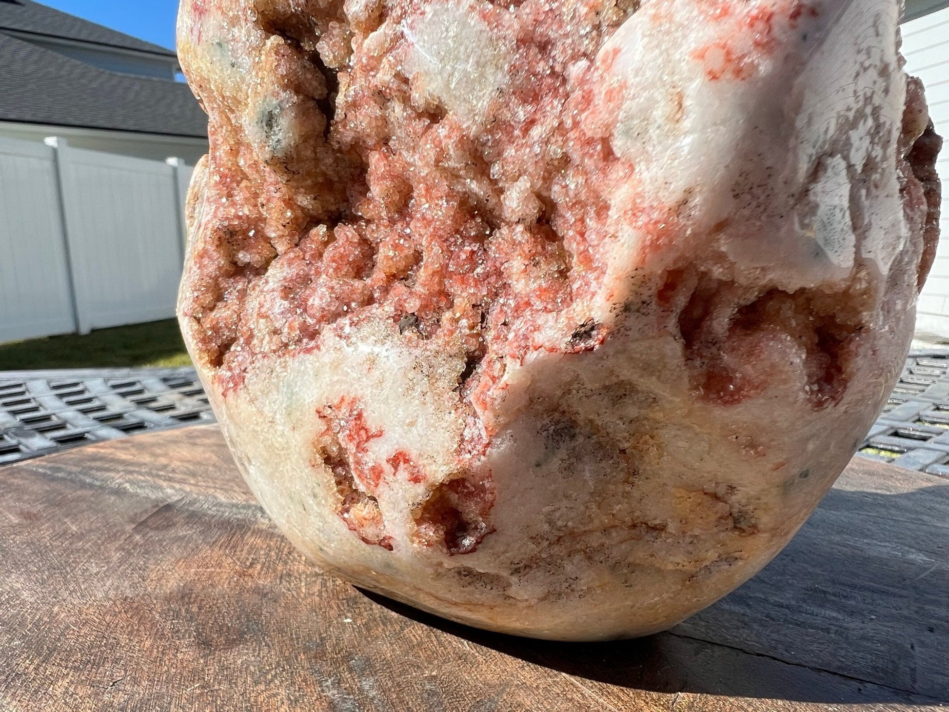 XXL Brazil Druzy pink red amethyst free form polished crystal 15.94lbs
