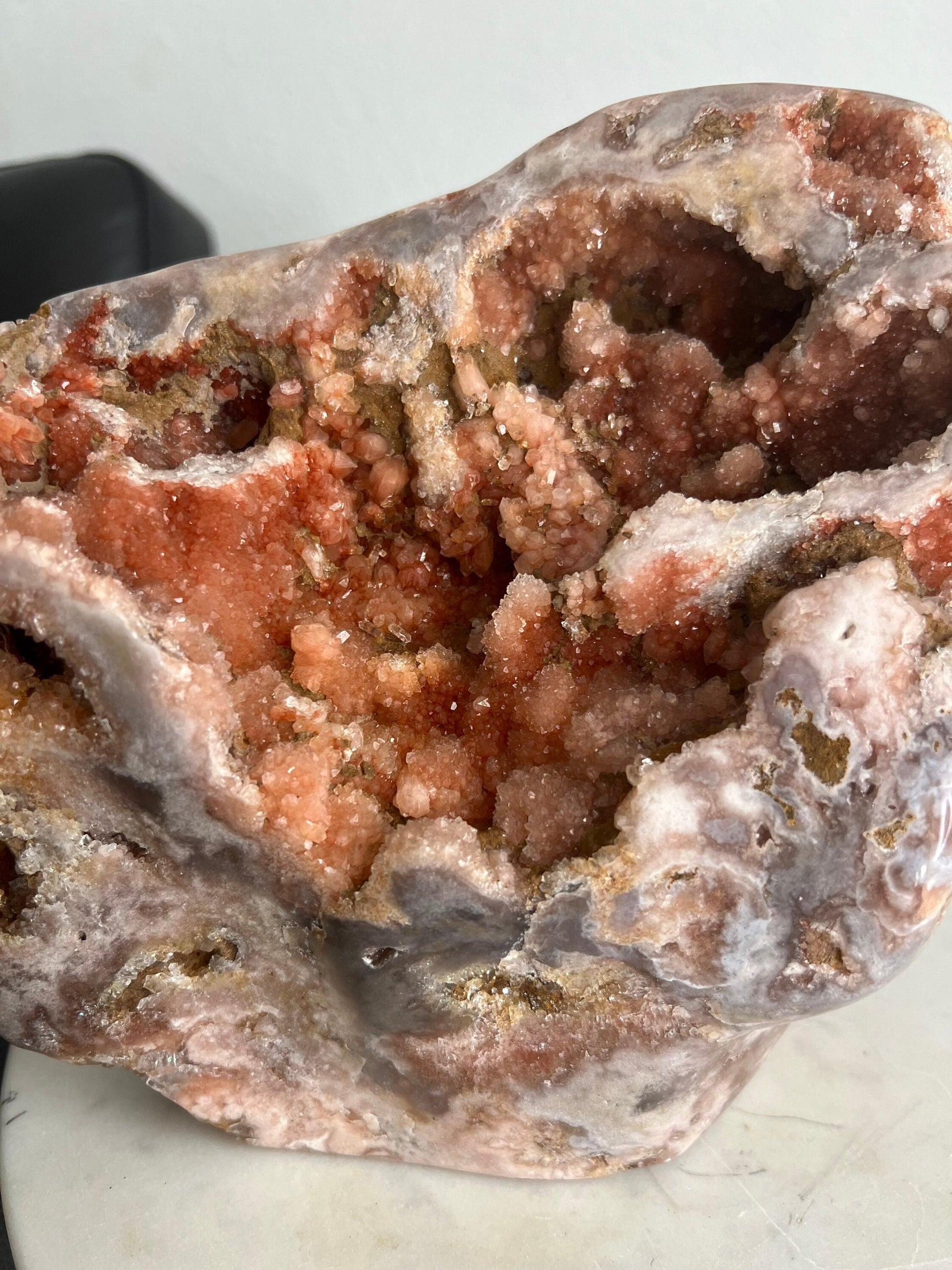 Large Pink/peachy color tone Amethyst freeform 9lb 12oz from Brazil