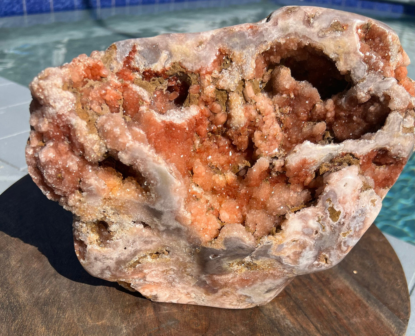 Large Pink/peachy color tone Amethyst freeform 9lb 12oz from Brazil